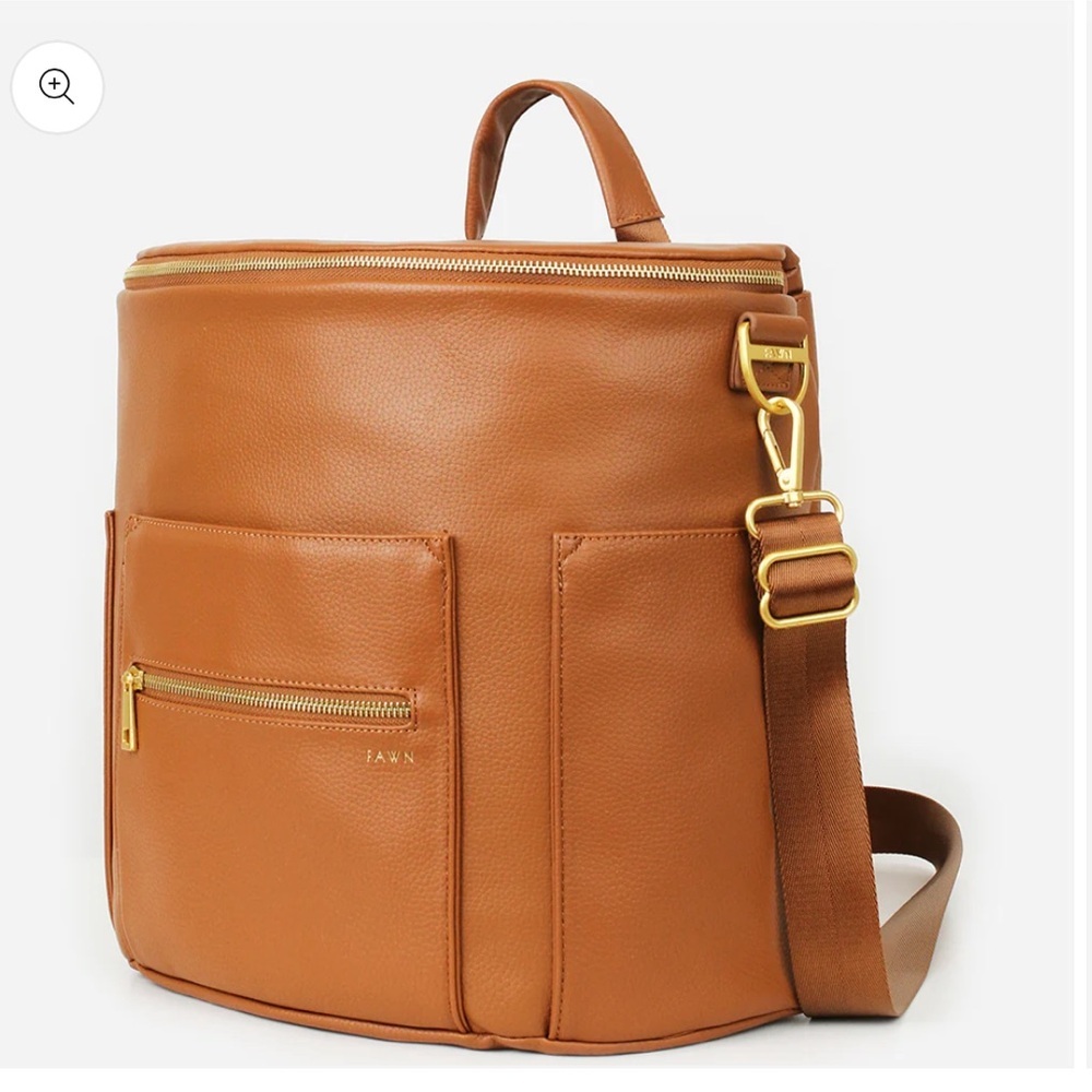 FAWN The Original Diaper Bag Backpack - Brown/ Cognac Color